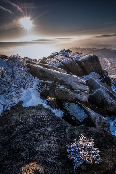 Higger Tor Winters Morn Picture Board by Paul Andrews