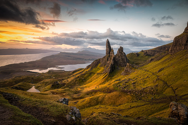 The Storr Sunrise Picture Board by Paul Andrews