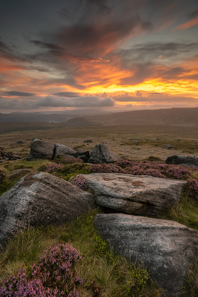 Stanage Edge Sunset Picture Board by Paul Andrews