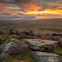 Buy canvas prints of Stanage Edge Sunset by Paul Andrews
