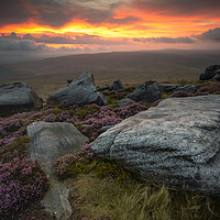 Buy canvas prints of Stanage Sunset by Paul Andrews