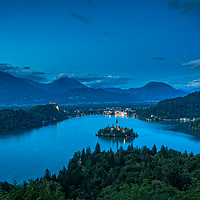 Buy canvas prints of Bled by night by Mariusz Wozinski