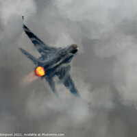 Buy canvas prints of F16 Fighting Falcon afterburner by Gregg Simpson