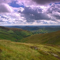 Buy canvas prints of View from Kinder Scout by John Gent