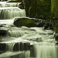 Buy canvas prints of Lumsdale Falls Cascade by John Gent
