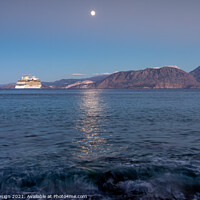 Buy canvas prints of Moonlight Departure from Agios Nikolaos, Crete by Kasia Design