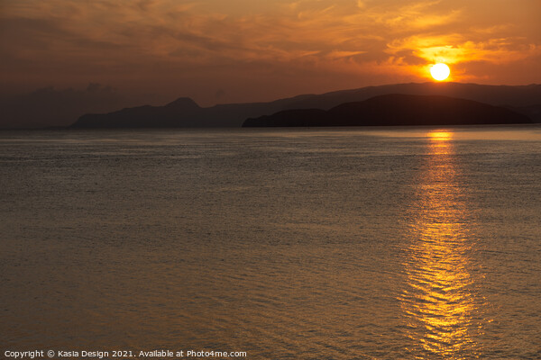 Golden Sun over Mirabello Bay, Crete, Greece Picture Board by Kasia Design