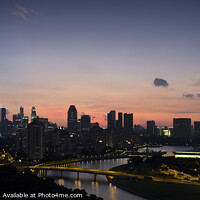 Buy canvas prints of Singapore Skyline at Dusk by Kasia Design
