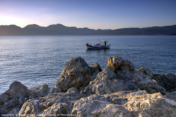 Fishing Boat, Agios Nikolaos, Crete, Greece Picture Board by Kasia Design