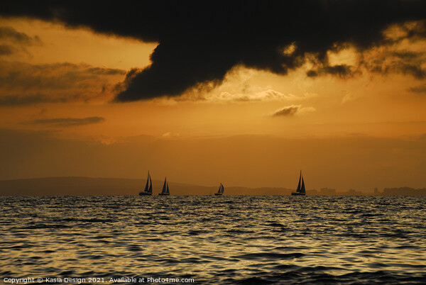Yachts Return at Sunset, Bay of Palma, Mallorca Picture Board by Kasia Design