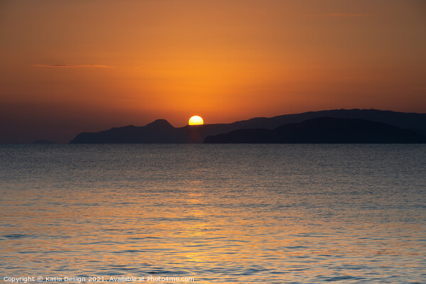 Sun Rising over Sitia Peninsula, Crete, Greece Picture Board by Kasia Design