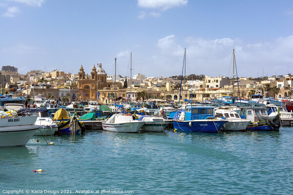 Marsaxlokk Harbour, Malta Picture Board by Kasia Design