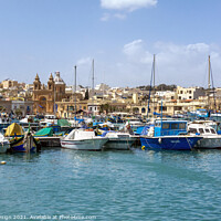 Buy canvas prints of Marsaxlokk Harbour, Malta by Kasia Design
