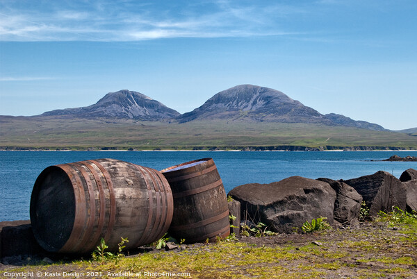 Whisky Vats and the Paps of Jura Picture Board by Kasia Design
