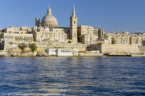 Sunkissed Valletta Skyline Picture Board by Kasia Design