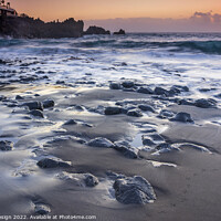 Buy canvas prints of Sunset on the Rocks, Playa La Arena, Tenerife by Kasia Design