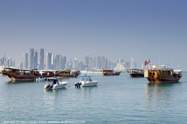 Dhow Harbour in Doha Picture Board by Kasia Design