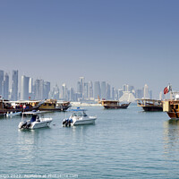 Buy canvas prints of Dhow Harbour in Doha by Kasia Design