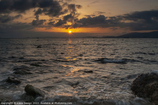 Sun Sets over the Bay of Palma, Mallorca Picture Board by Kasia Design