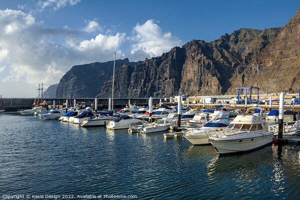 Los Gigantes Marina and Cliffs, Tenerife Picture Board by Kasia Design