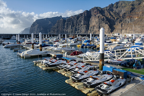 Los Gigantes Marina and Cliffs, Tenerife Picture Board by Kasia Design