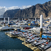 Buy canvas prints of Los Gigantes Marina and Cliffs, Tenerife by Kasia Design