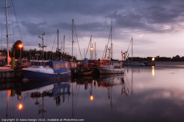 Fishing Boats at at Dusk, Ruegen, Germany Picture Board by Kasia Design