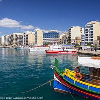 Buy canvas prints of Vibrant Sliema Waterfront by Kasia Design