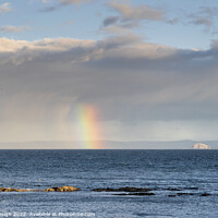 Buy canvas prints of Rainbow over the North Sea and Bass Rock by Kasia Design