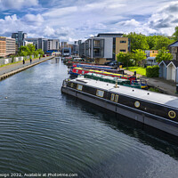 Buy canvas prints of House Boats on Union Canal, Edinburgh by Kasia Design