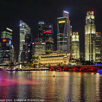 Buy canvas prints of Singapore Financial District and Fullerton Hotel by Kasia Design