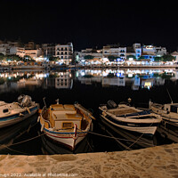 Buy canvas prints of Voulismeni Lake at Night, Agios Nikolaos, Crete by Kasia Design