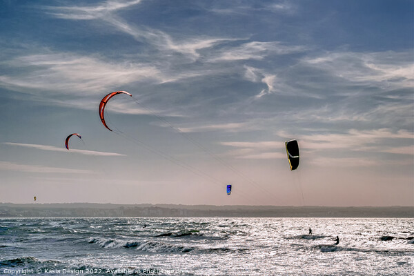 Kite Surfers in the Bay of Palma Picture Board by Kasia Design