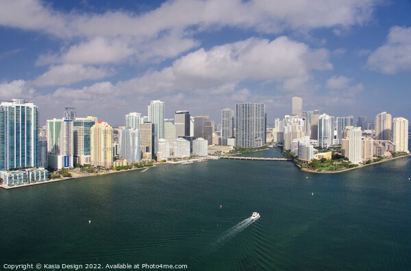 Downtown Miami and Brickell Key Picture Board by Kasia Design