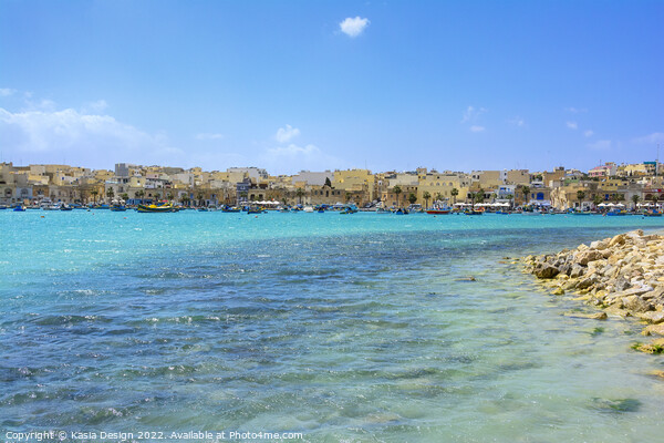 Turquoise Waters in Marsaxlokk Bay Picture Board by Kasia Design