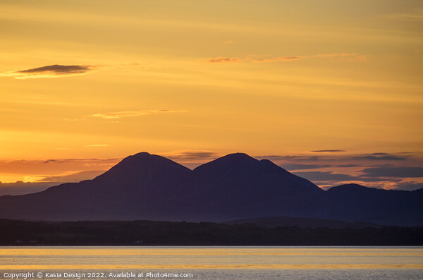 Sunrise over the Paps of Jura, Eilean Dhiura Picture Board by Kasia Design
