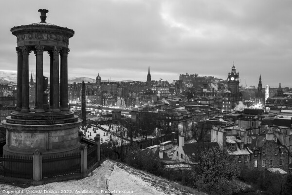 Edinburgh Old Town on a Winter's Evening Picture Board by Kasia Design