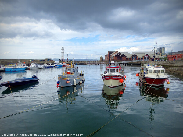 Colourful Newhaven Harbour Picture Board by Kasia Design