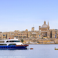 Buy canvas prints of Valletta across the Harbour, Malta by Kasia Design