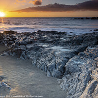 Buy canvas prints of Playa La Arena Sunset on the Rocks, Tenerife by Kasia Design