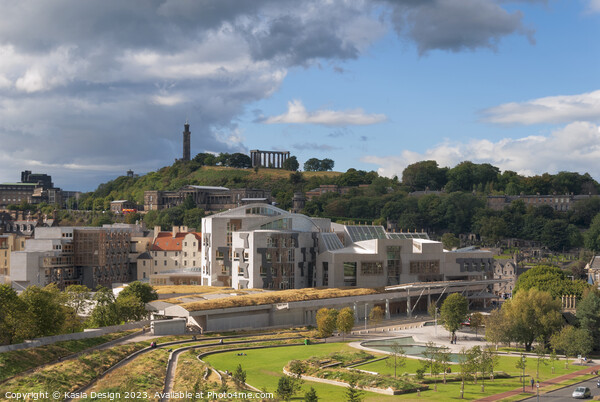 Scottish Parliament and Calton Hill Picture Board by Kasia Design
