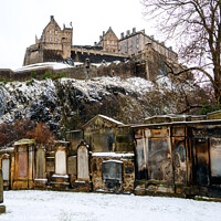 Buy canvas prints of Edinburgh Castle from St. Cuthbert's Cemetry by Kasia Design