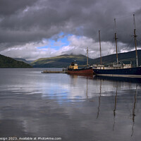 Buy canvas prints of Historic Clyde Puffers in Inveraray Harbour  by Kasia Design