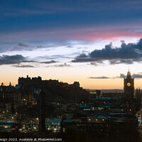 Buy canvas prints of Edinburgh City Skyline Sunset from Calton Hill by Kasia Design