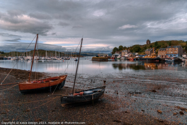 Traditional Fishing Boats in Tarbert Harbour Picture Board by Kasia Design