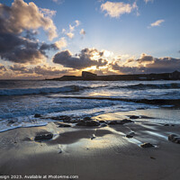 Buy canvas prints of Serene Sunrise over Eyemouth Beach by Kasia Design