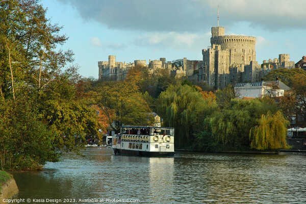 Windsor Castle and Boat on the Thames Picture Board by Kasia Design