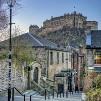 Buy canvas prints of Edinburgh Castle from the Vennel by Kasia Design