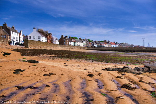 Colourful Anstruther across the Beach  Picture Board by Kasia Design