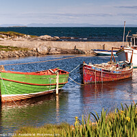 Buy canvas prints of Colourful Fishing Boats, Berneray by Kasia Design